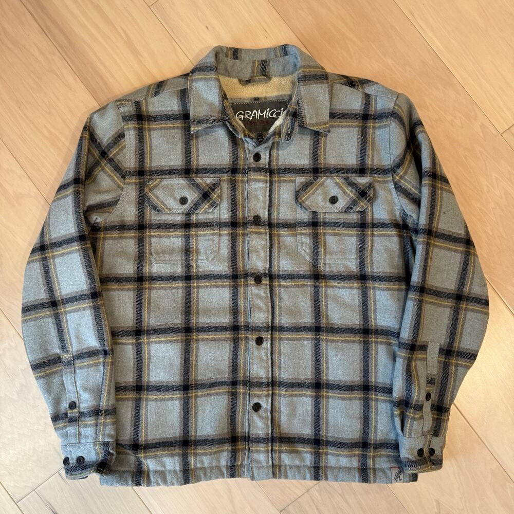 Gramicci Shirt Jacket Medium Multicolor Lined Heavy Flannel Hiking Outerwear - Picture 2 of 10